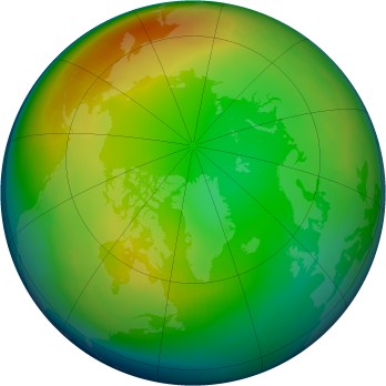 Arctic ozone map for 1983-01